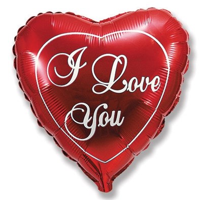 Фольгированный шар-сердце "I love you " (58 см.) - фото 4514