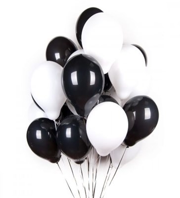 Черные и белые шары металлик - фото 5131