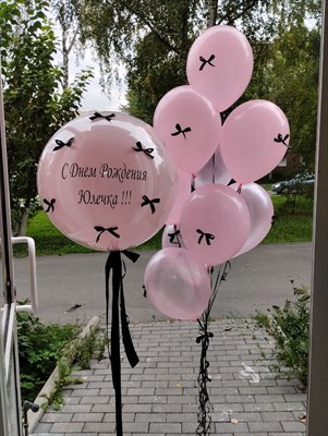 Розовый сэт с бантиками - фото 6144