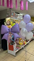 Композиция с сиреневым бантом