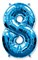 Фольгированный шар "большая цифра "8" синяя - фото 4525