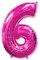 Фольгированный шар "большая цифра "6" розовая - фото 4929