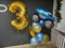 Композиция №417 из золотых, синих и голубых шаров, конфетти, фольгированных фигур и цифры - фото 6024